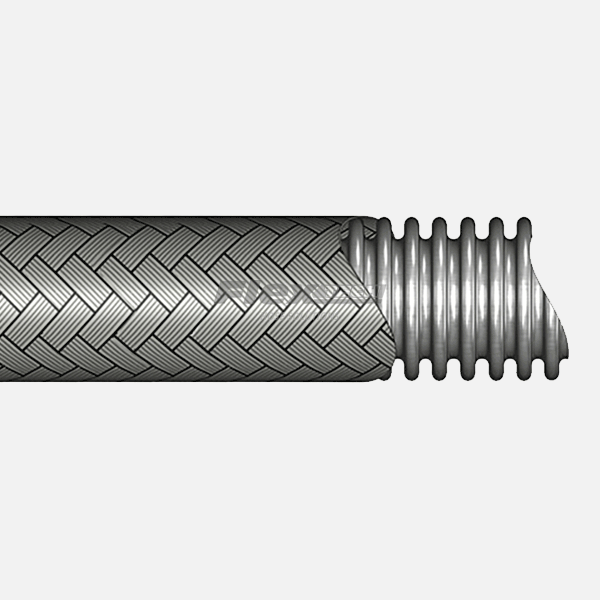 T7011 | Single Braided 316 Stainless Steel Standard Pitch Convoluted Metallic Hose